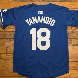 New blue Yamamoto new 2025 World Series patch Jersey                                                                                             