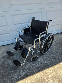 Wheelchair Medical Device, 22" Wide Seat, 350lbs Capacity, Drive Black Rolling Collapsible Mobility Chair Office Furniture