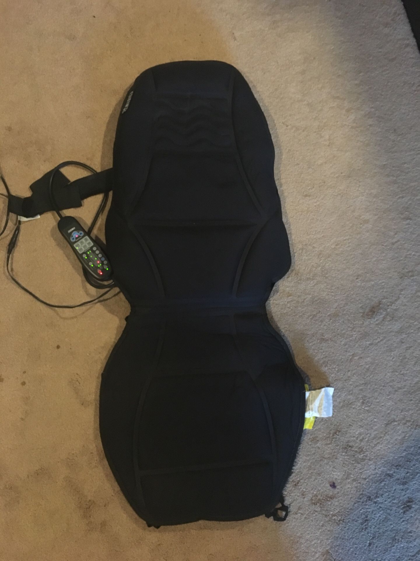“Homedics “ Full Chair controlled massage cushion w/ heat with remote in perfect condition / used/ removable top has a zipper for cleaning
