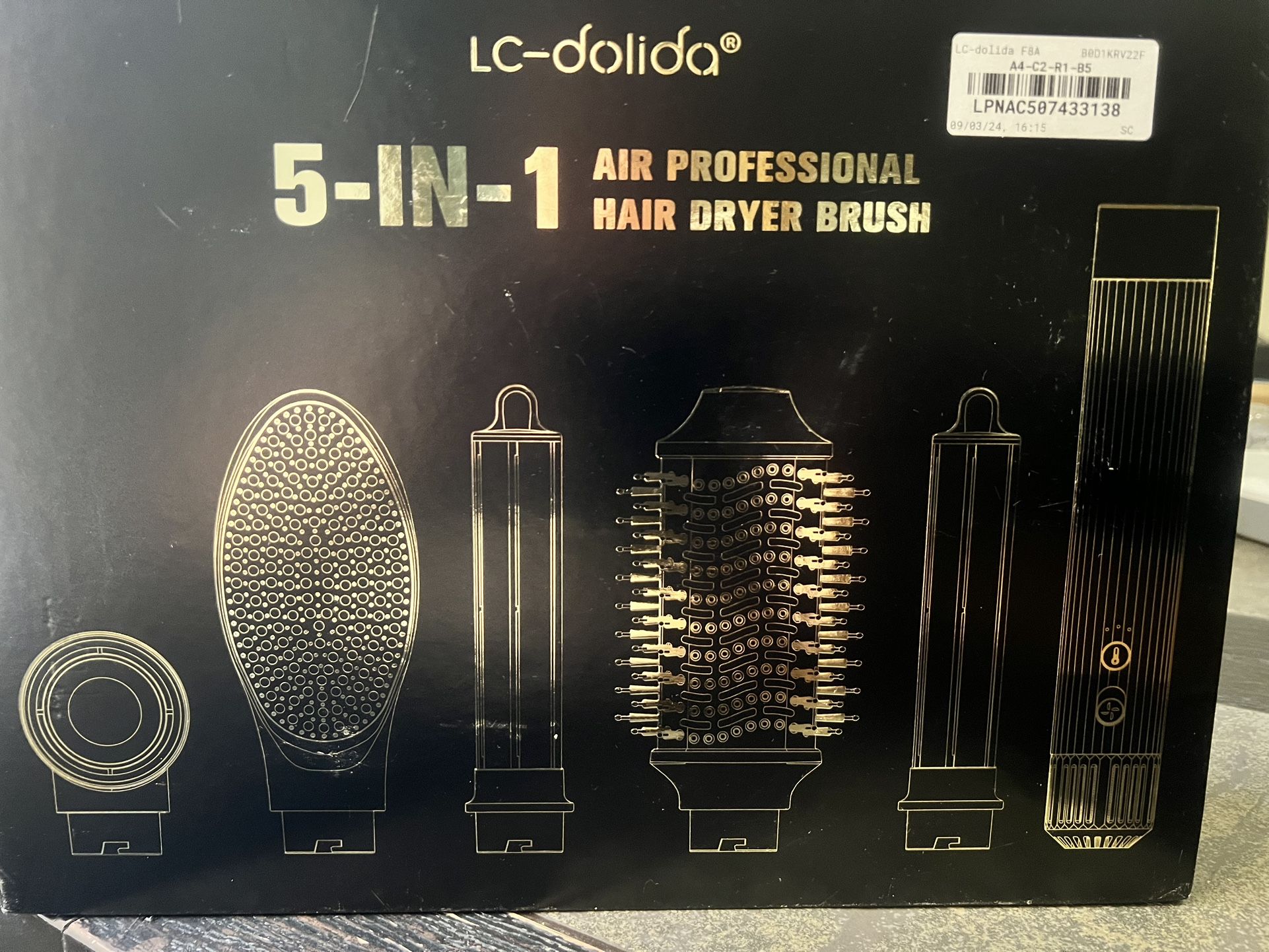 Brand new In box  lc Dolida 5 In 1 Air professional Hair Dryer brush 