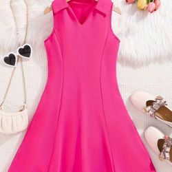 New Girls Size 9Y V-Neck Sleeveless Tennis Dress Fashionable & Comfortable Slim
