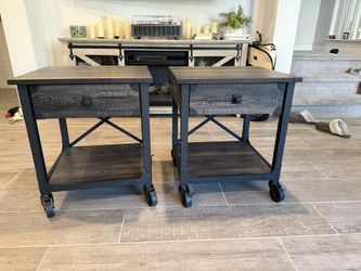 Two Industrial / Rustic End Tables