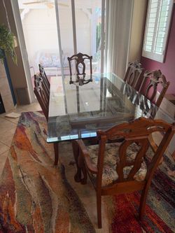 Solid wood dining table