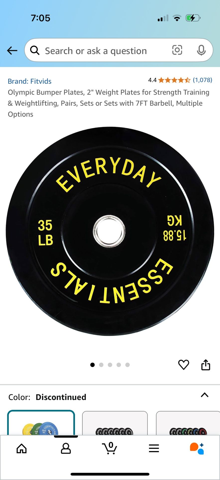 Olympic Bumper Plates, 2" Weight Plates for Strength Training & Weightlifting, Pairs, Sets or Sets with 7FT Barbel