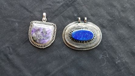 2 Sterling silver with lapis and turquoise