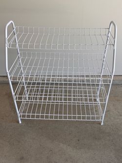 White Metal Shoe Rack
