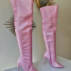 Steeeve Madden pink crystal boots
