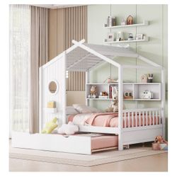 Full Size Bed Frame W/ Truddle
