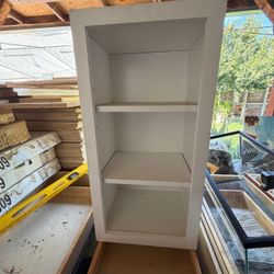 White Wood Bookcase with 3 Shelves