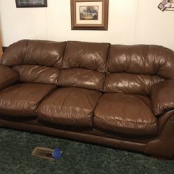 Genuine leather couch excellent condition