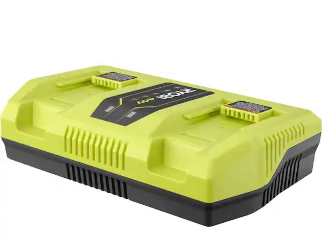 Genuine RYOBI 40-Volt Simultaneous Dual-Port Rapid Lithium-ion Battery Charger
Open box