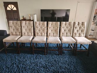 6 Upholstered Counter Height Chairs