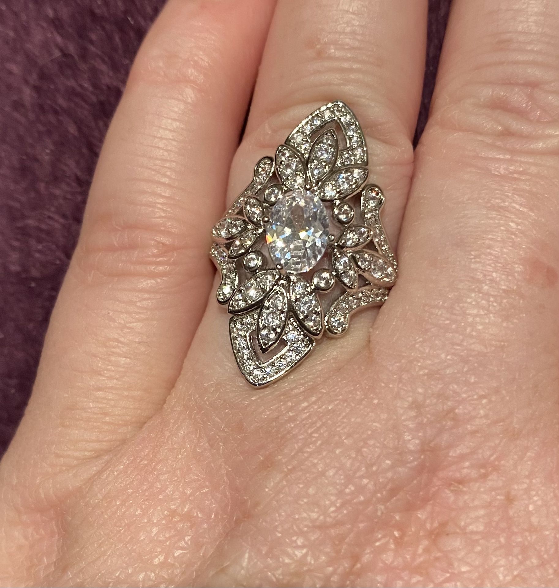 Diamond Ring 925 Sz 7