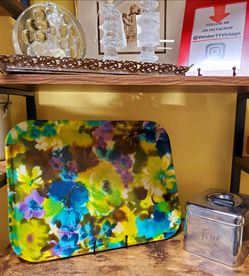Mid Century Large Floral Tray