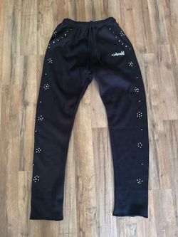 F3hmdd Black Sweatpants with Rhinestone Detail