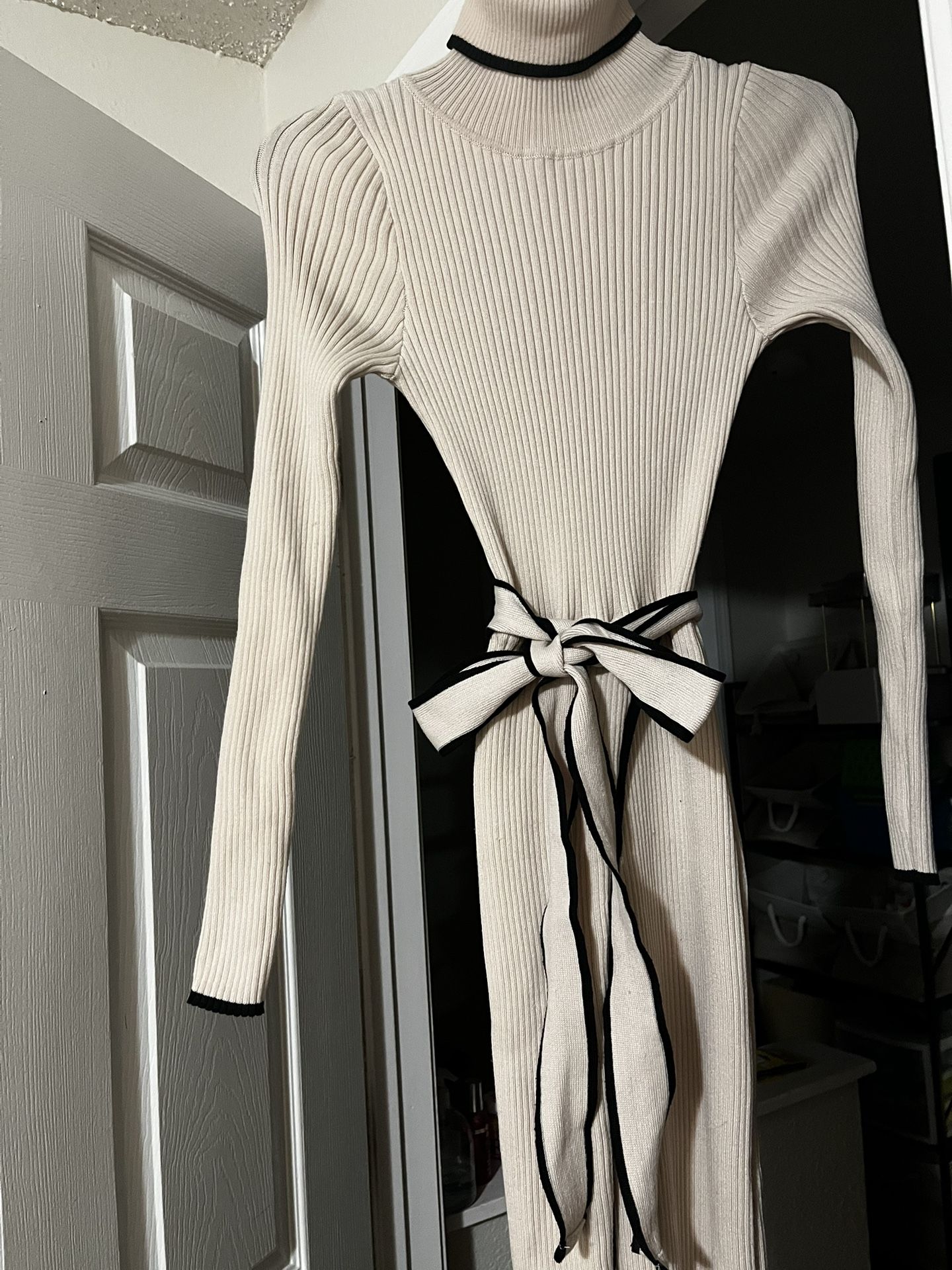 Mock Wrap Sweater Dress (XS)