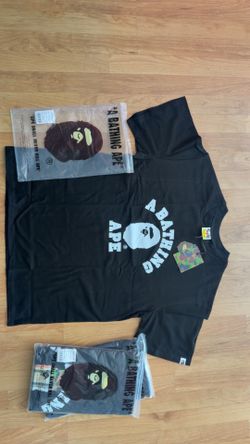 Men's L available white bape monkey shirt