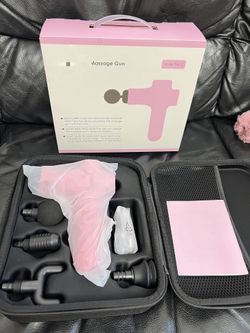 Massage Gun, Handheld Cordless Handheld Deep Tissue Muscle Massager High Intensity Vibration Massage Percussion Device(Pink)