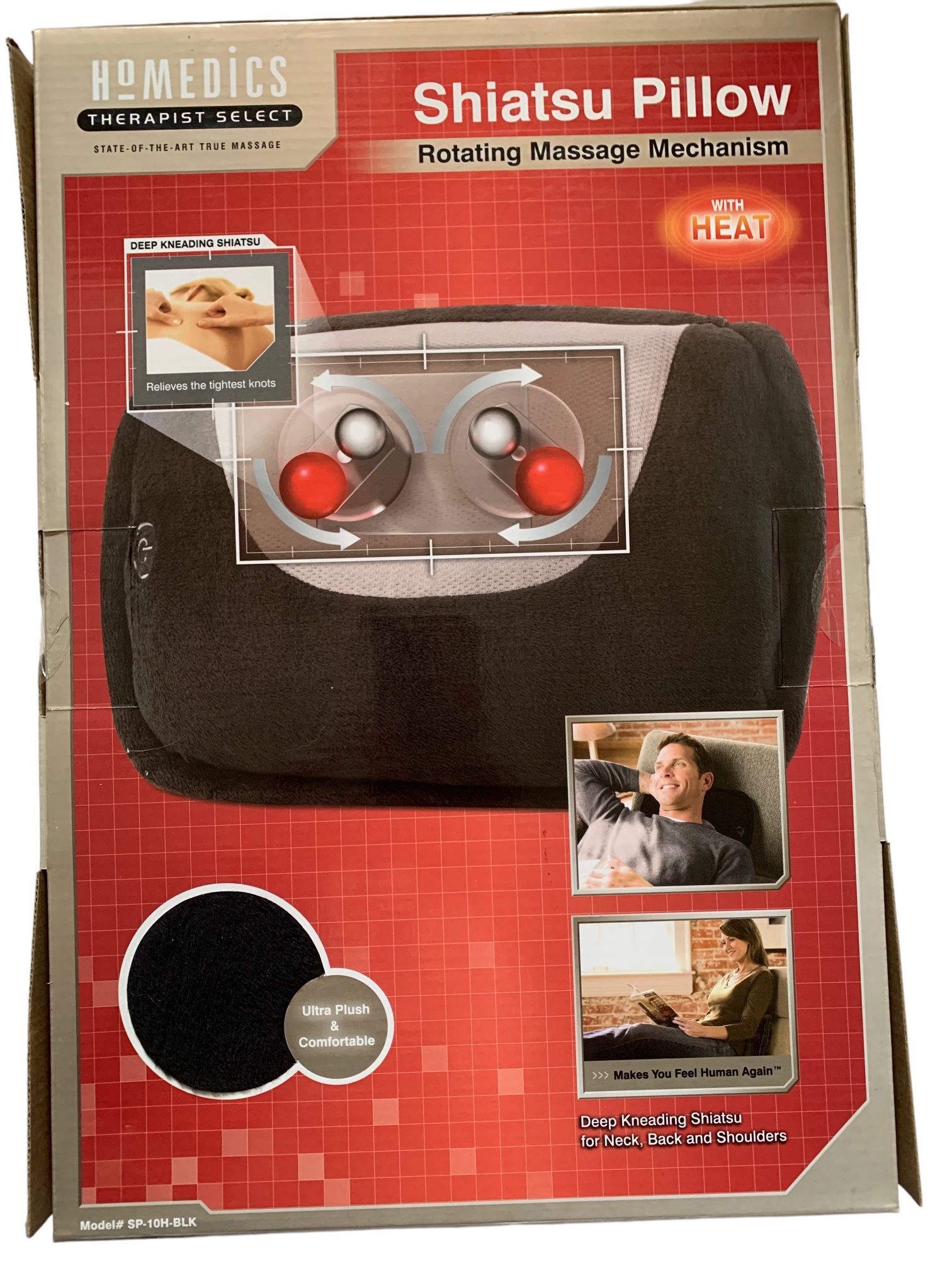 Homedics Therapist Select  Massage Shiatsu Pillow heated massager Neck Shoulders Back  
