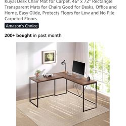 Kuyal Desk Chair Mat For Carpet 46”x72”