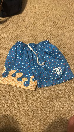 Baseballism Blue Mesh Shorts with Star and Waffle Print