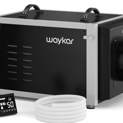 Waykar 158 Pints Commercial Dehumidifier for Crawl Spaces, Dual Duct HVAC Industrial Dehumidifier with Drain Hose for Whole House, Basements. New