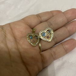 10 k Gold Ring And Pendant 