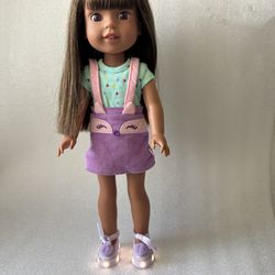 American Girl Doll Wellie Wishers Ashlyn with partial American girl outfit