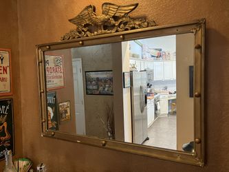 Antique Federal Eagle Wood Mirror