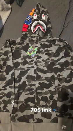 black camo bathing ape zip up