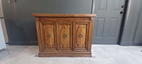 Solid Wood Bar Server with Leaf Extensions