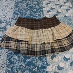 🧡 Brown Plaid Mini Skirt – Includes Built-In Shorts! 🧡
