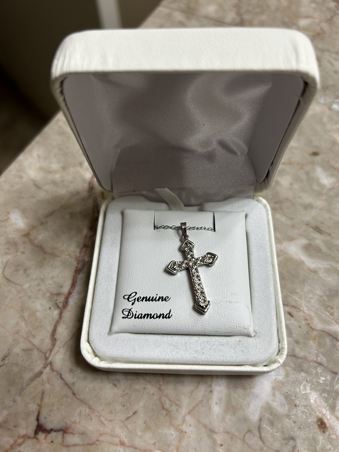 PMO | Real Diamond Cross Silver Necklace