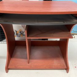 Red Student Desk Slideout Keyboard Shelf Home Office Student Distance Learning