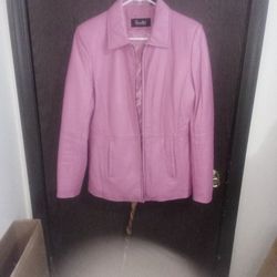 Beautiful Pink Women's Leather Jacket Sz M 10/12