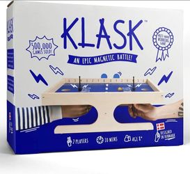 KLASK Magnetic Tabletop Game- Half Air Hockey, Half Foosball, Ages 8+
Game of Skill, Under-Table Striker Control