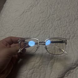 Clear chrome hearts glasses