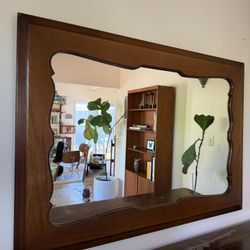 Antique Solid Wood Framed Mirror