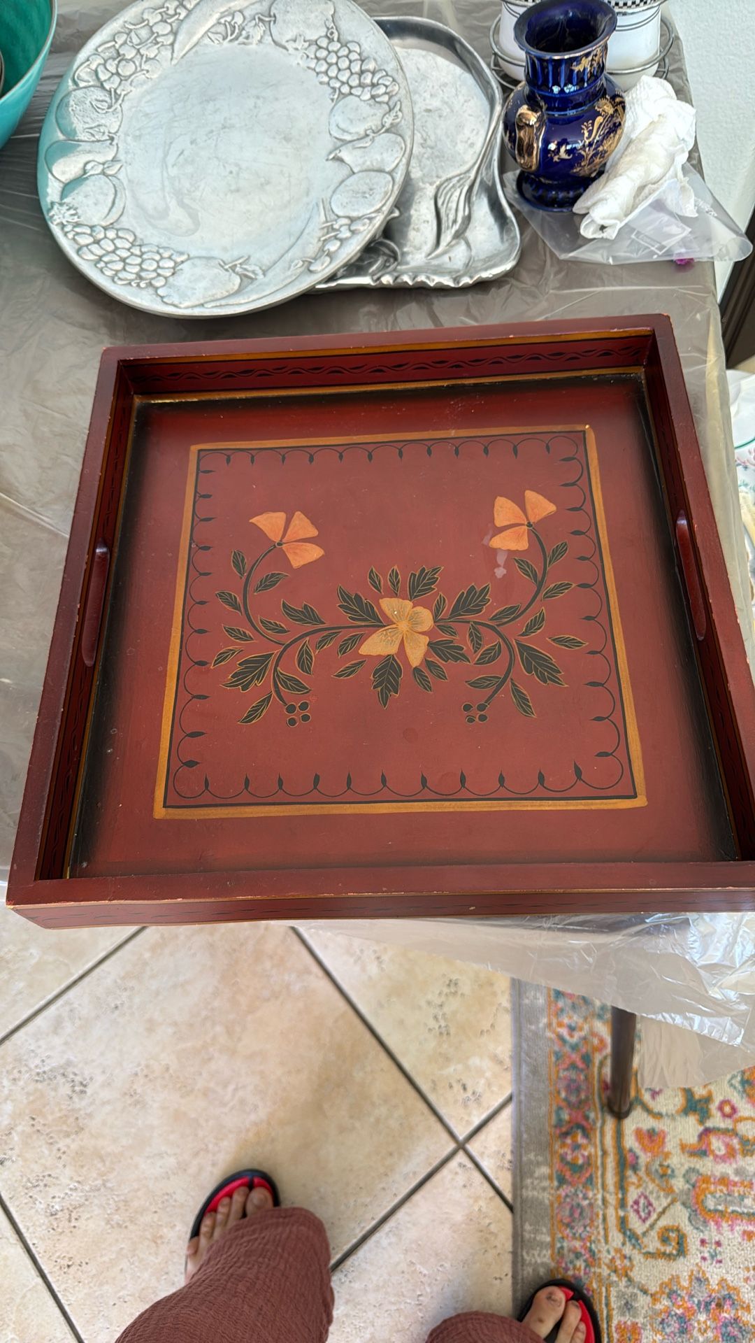Hand Painted Wooden Tray