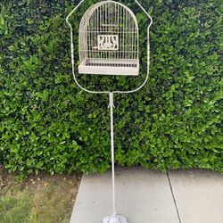 Antique Bird Cage With Iron Stand