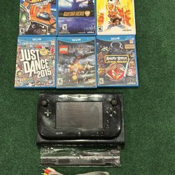 NINTENDO WII U CONSOLE + 6 Games + Cords + Sensor Bar