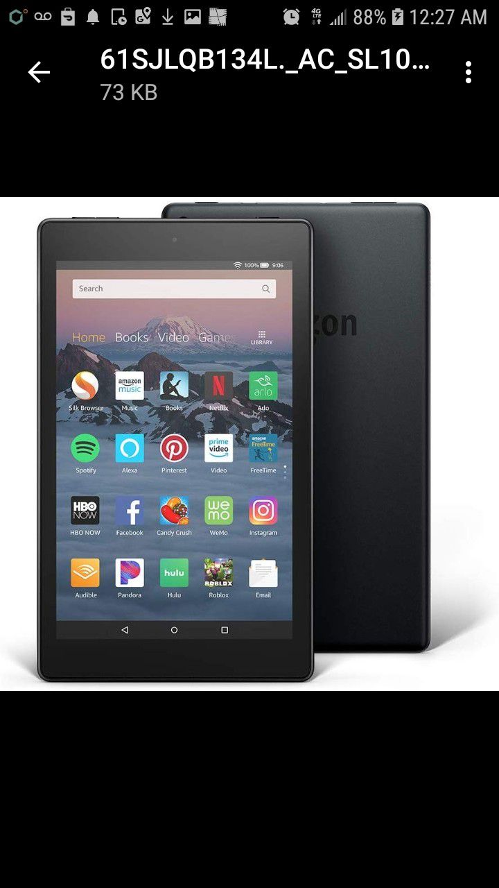 Used amazon fire tablet hd 8 black