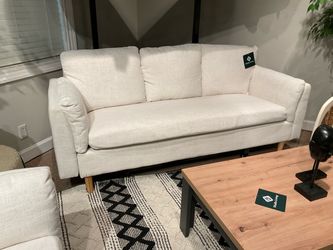 New Khaki light cream color fabric upholstered Sofa only