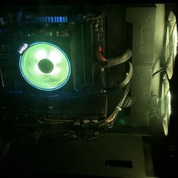 Gaming PC, Monitor, and Desk