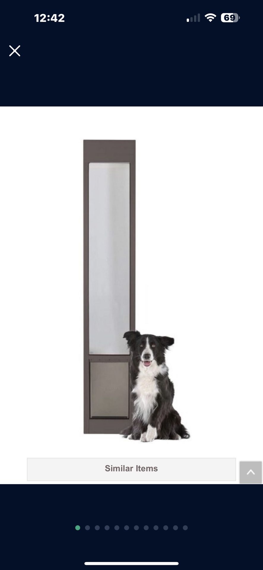 PETSAFE 1-PIECE SLIDING GLASS PET DOOR FOR DOGS AND CATS - ADJUSTABLE HEIGHT 75 7/8" TO 81"- LARGE, BRONZE