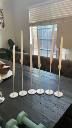6 candlesticks and candles included