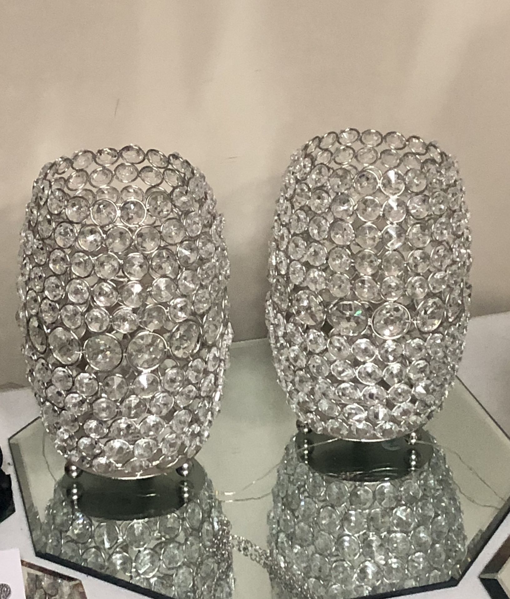 Gorgeous Crystal Candle Holders 8” NEW $15/each