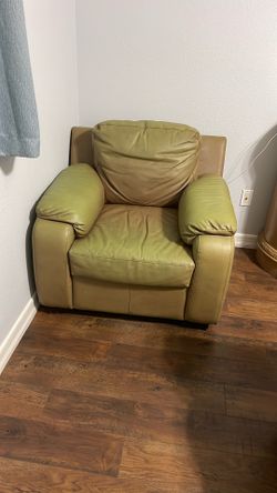 Leather one person couch