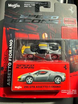Maisto Speed Icons Silver Ferrari 296 GTB Assetto Fiorano die-cast