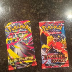 2 Pokemon Packs Mega Evolution and Destined Rivals